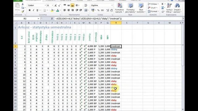 Excel 2013 cz 4 - statystyka semestralna - edycja obszaru danych смотреть онлайн