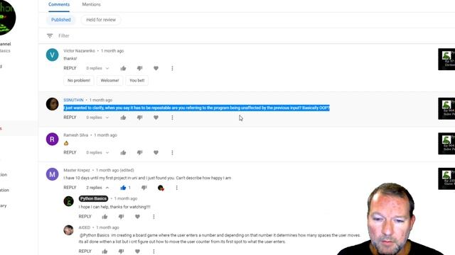 Python Basics Tutorial Repeatability || Answering Viewers Comments || Functional or OOP смотреть онлайн