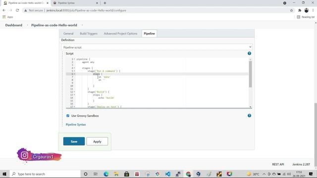 41. Jenkins for Beginners: Pipeline as code - Run a Command смотреть онлайн