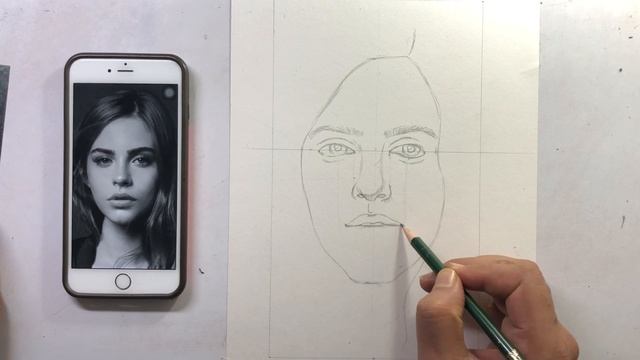 Perfect Face Outline Using Mobile for Beginners | Now you can Draw any Face with this Easy Techniqu смотреть онлайн