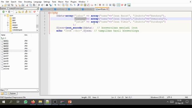 Aplikasi Teknologi Online- JSON di PHP смотреть онлайн