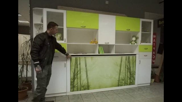 Односпальная поперечная подъёмная кровать в комплекте с мебелью смотреть онлайн