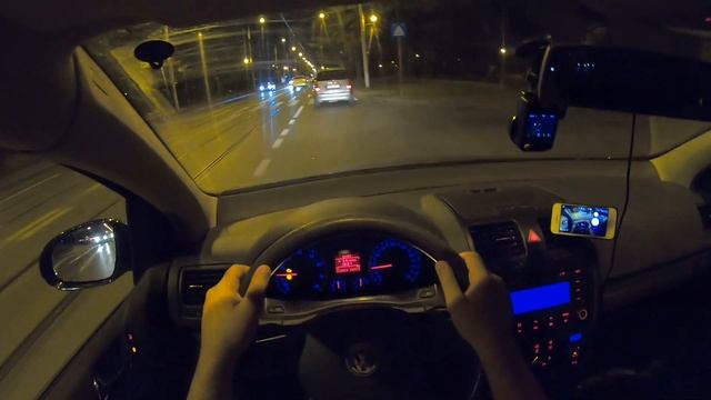 VW Golf 5 1.6 FSI 115 HP - Night Drive POV смотреть онлайн