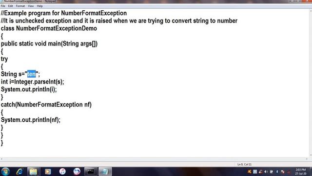 NumberFormatException in JAVA||JAVA in Telugu Lecture-61 смотреть онлайн