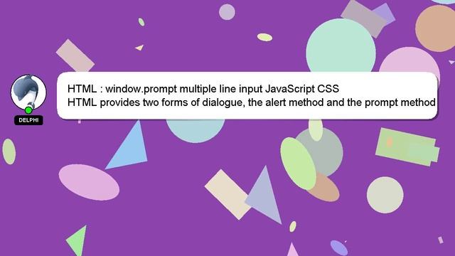 HTML : window.prompt multiple line input JavaScript CSS смотреть онлайн
