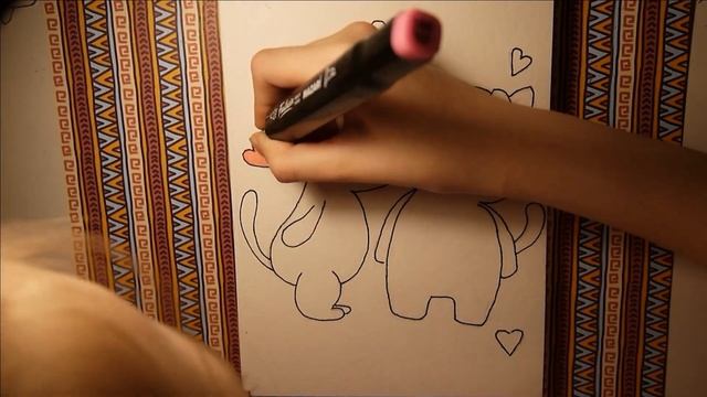 Cats In Love/Скетчинг маркерами/Валентинки своими руками