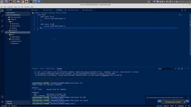 NodeJS Command Line Interface | Player Set Class and Using JS OOP | Part-5 Making a CLI смотреть онлайн