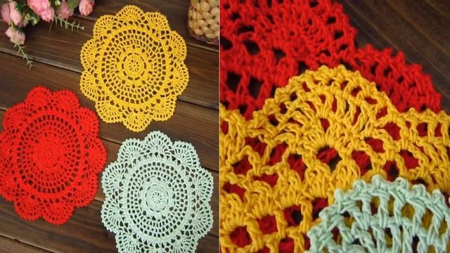 Салфетки крючком "Вода Лотоса" смотреть онлайн