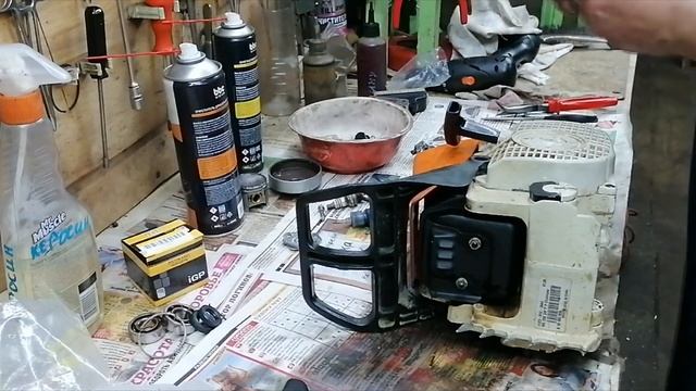 stih ms 250 замена поршня, подшипников, чашки смотреть онлайн