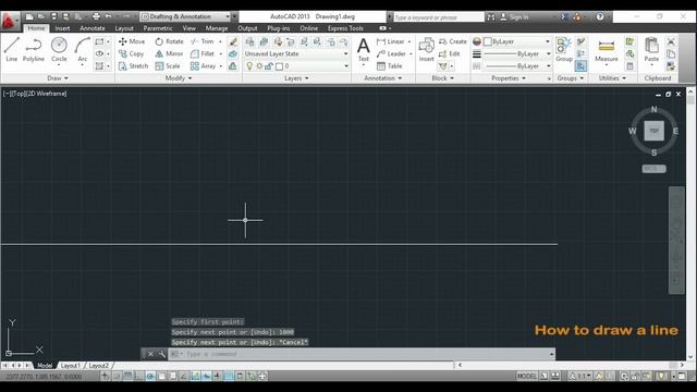 AutoCAD 2D tutorials - How to draw a Line (simple and easy) смотреть онлайн