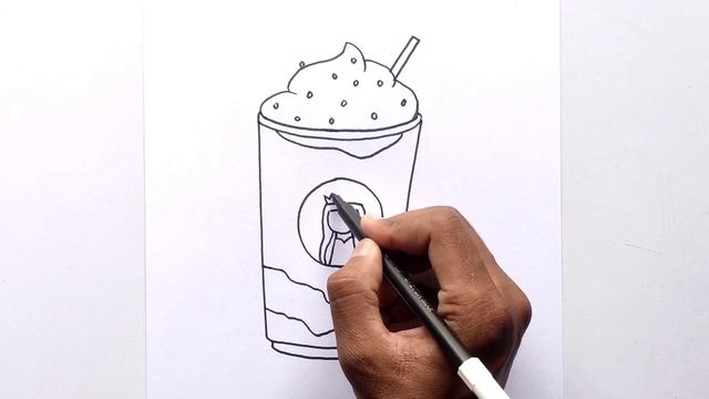 how to draw coffee for kids ☕ || how to draw Starbucks Frappuccino || easy drawing смотреть онлайн