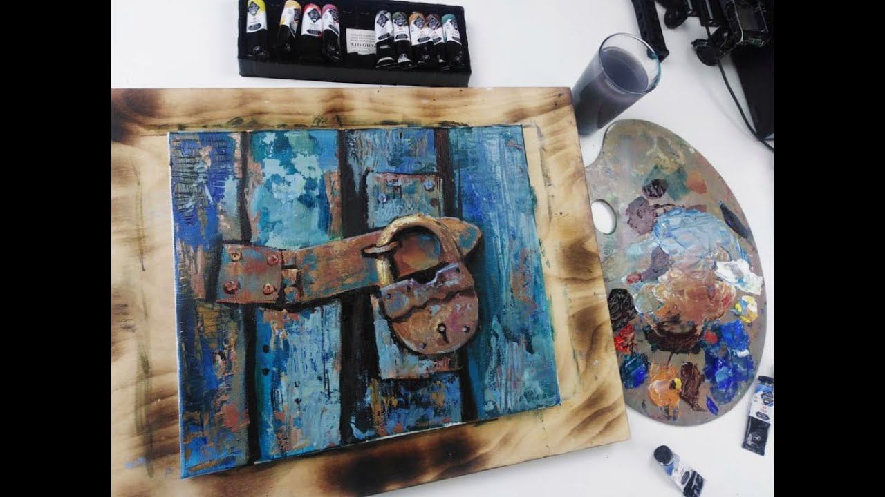 Бесплатный мастер-класс по акриловой живописи «Ржавый замок» | Как нарисовать замок поэтапно смотреть онлайн