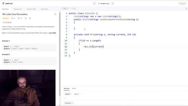 Решаем Литкод : 784 Letter Case Permutation | LeetCode Паттерны C# смотреть онлайн
