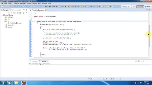 How to use PrintWriter Constructor accepts file object? | Java IO | Java Tutorial смотреть онлайн
