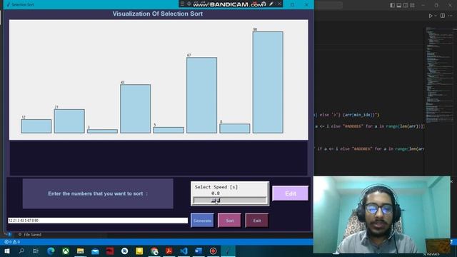 Visualization of Selection Sort in python смотреть онлайн