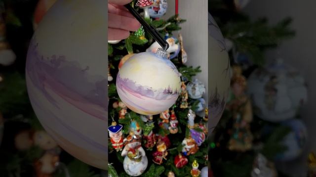 Шар производства ARTbyBDV_серия Акварель_Рыбалка на заре_Ручная работа смотреть онлайн