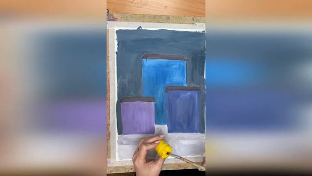 "Городской пейзаж", гуашь. "Художественная палитра" Artpalette смотреть онлайн
