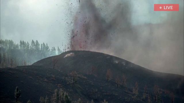 La Palma Volcano: Drone video shows conditions around the main cone of the La palma eruption смотреть онлайн