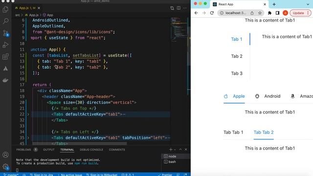 How to use Ant Design Tabs Component | Customize, Add, Delete and Disable Tabs | ReactJS Tutorial смотреть онлайн