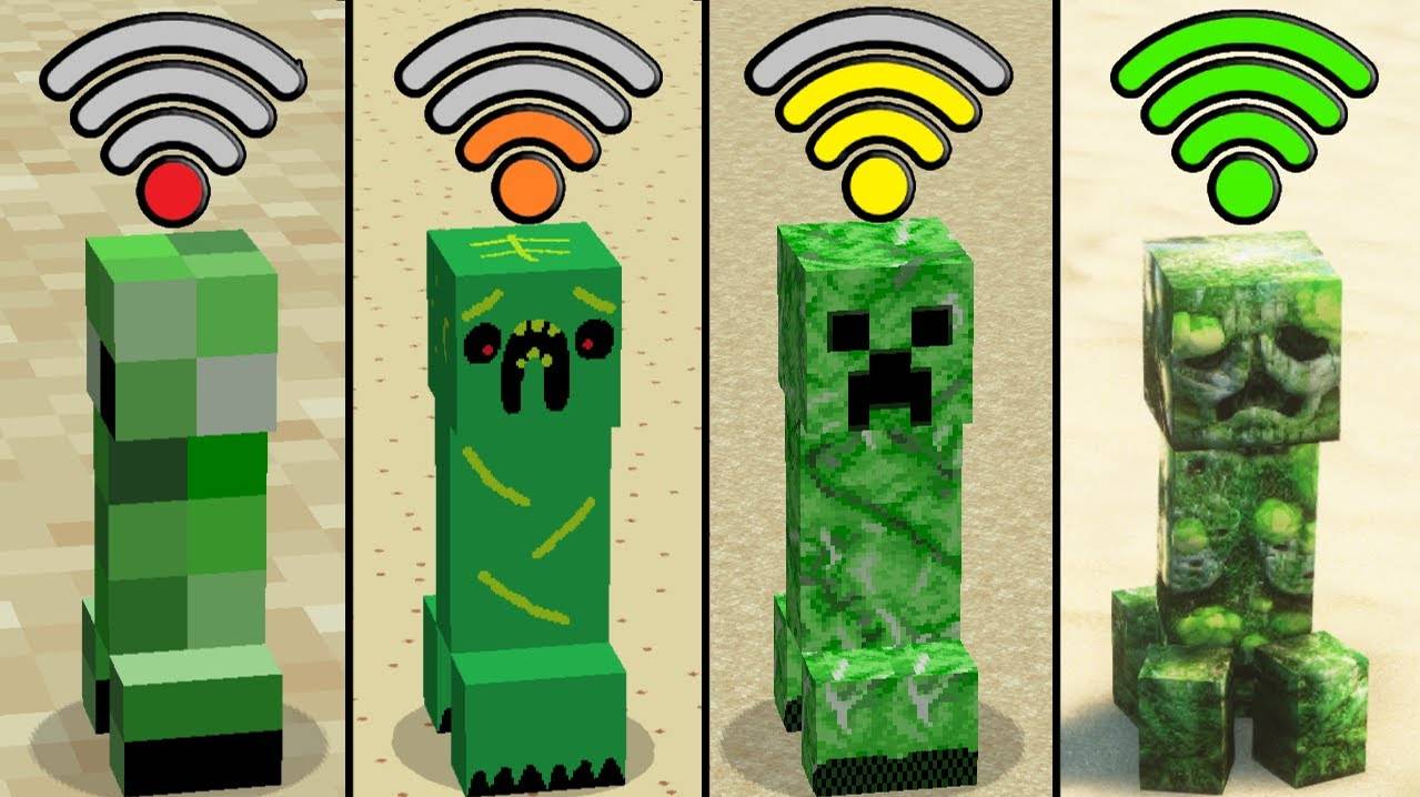 Крипер с разными мощностями в Майнкрафте смотреть онлайн