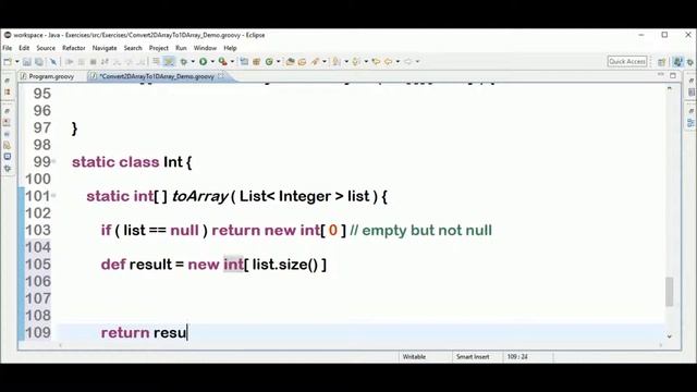 2d to 1d array in groovy смотреть онлайн