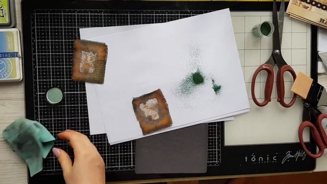 Vintage tags video tutorial (stamp on fabric) Видео мастер класс винтажные теги (штампуем на ткани) смотреть онлайн