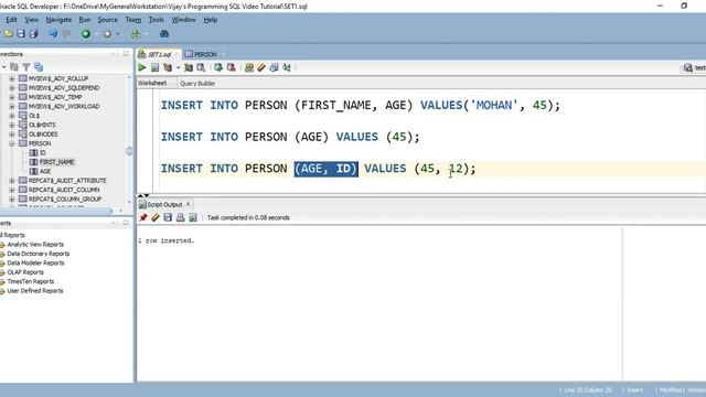 SQL With Oracle Database Tutorial #8 | Inserting values in the Proper way смотреть онлайн