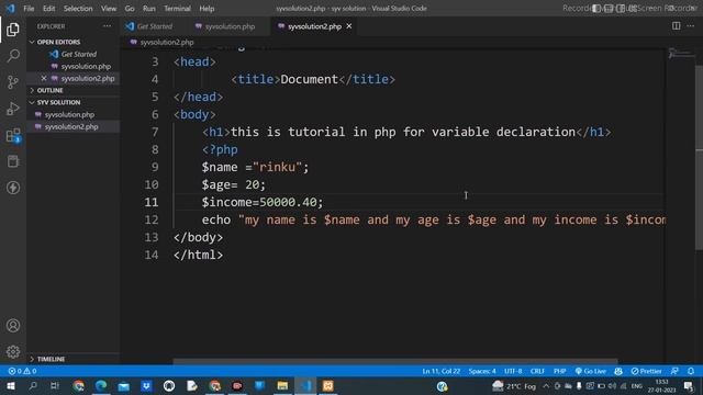 How To Create Variable in Php || Part 3 || How To Print Variable in Php || #syvsolution #php смотреть онлайн