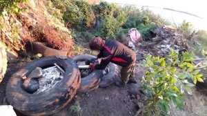 Ступеньки из покрышек ...