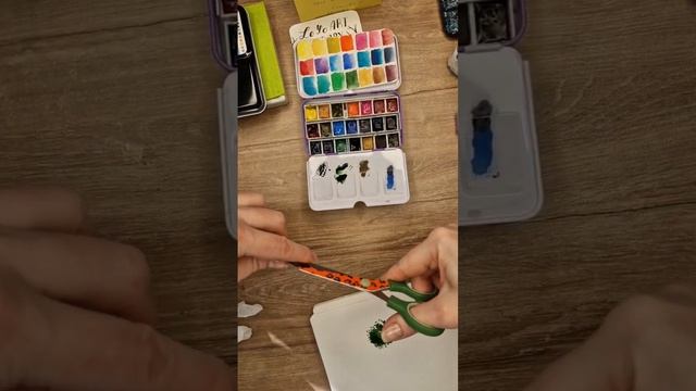 Лайфхак как сделать свою кисть для рисования кроны дерева любыми красками от акварели до масла #art смотреть онлайн