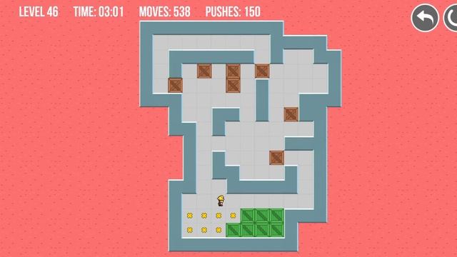 Sokoban level 46 classic puzzle game #46 Sokoban original and extra смотреть онлайн