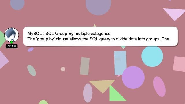 MySQL : SQL Group By multiple categories смотреть онлайн