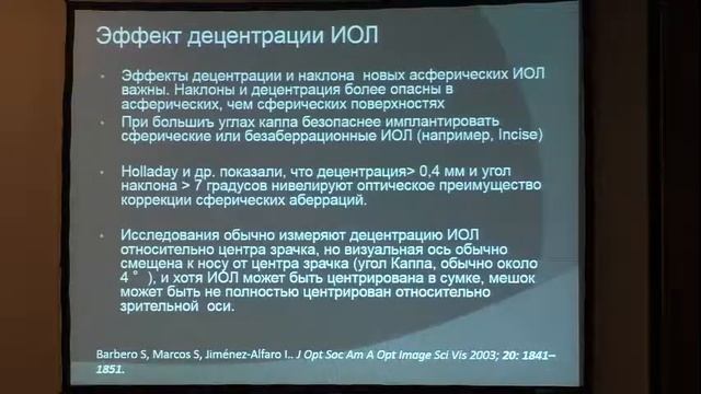 Качество зрения и аберрации высокого порядка после имплантации ИОЛ Incise