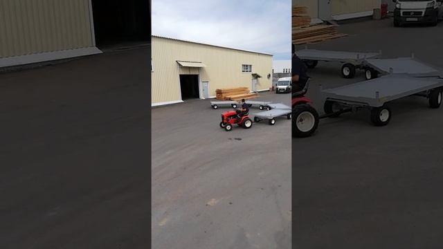 Двухосные телеги в с российским минитрактором Митракс Т10 смотреть онлайн