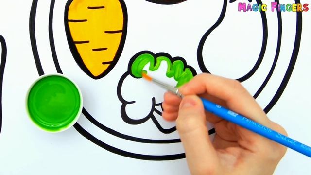 Vegetable Plate Drawing, Painting And Coloring For Kids & Toddlers | Easy Drawings #220