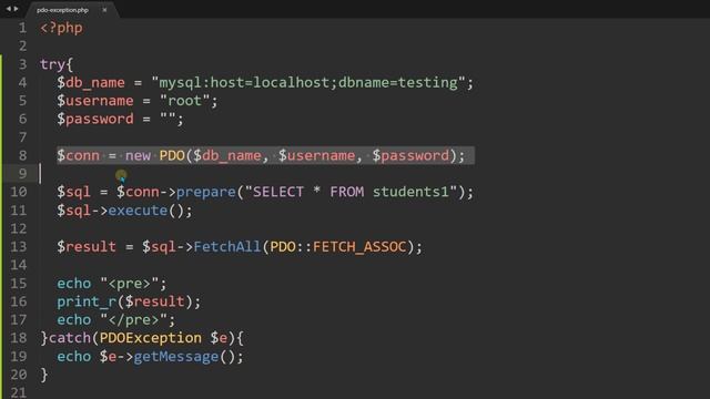 PHP PDO with Exception Handling Tutorial in Hindi / Urdu смотреть онлайн