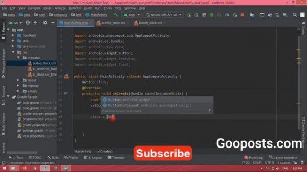 Button Click Android Studio - Android Tutorials #10