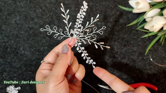 How to make a very easy and beautiful bridal hairpin/DIY