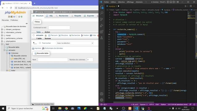tuto python 2 : ouvrir une base de données MySQL et l'exploiter (avec interface graphique tkinter) смотреть онлайн