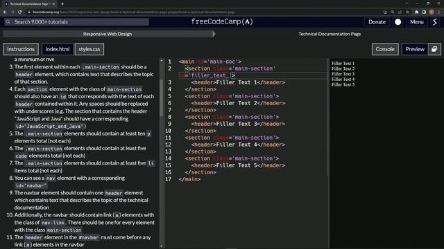 Learn HTML & CSS | FreeCodeCamp Build a Technical Documentation Page: Step 4 смотреть онлайн