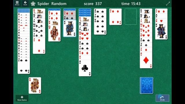 Spider Solitaire Gameplay Walkthrough four suites difficult смотреть онлайн