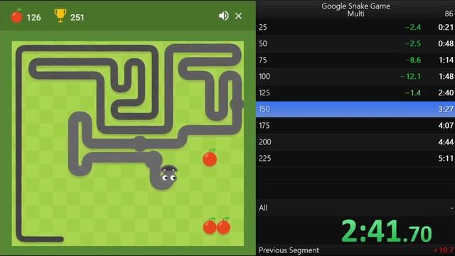 Beating Yarmiplay | Google Snake World Record Multi Mode All Apples смотреть онлайн