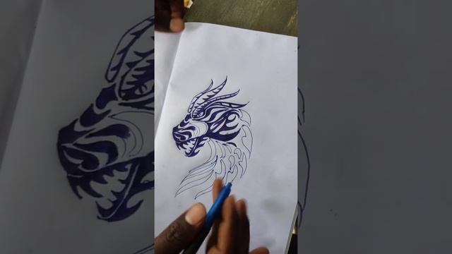 Dragon tattoo drawing......in pen???♥️ смотреть онлайн