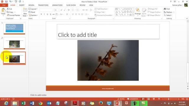 Delete a Slide in MS Powerpoint смотреть онлайн