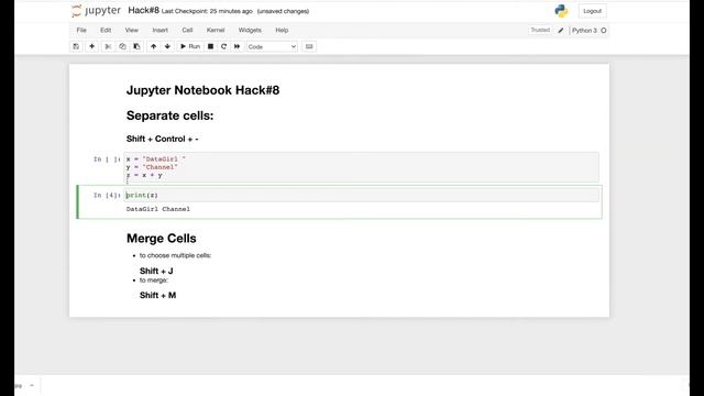 How to Separate and Merge Cells in Jupyter Notebook | Hack#8 смотреть онлайн