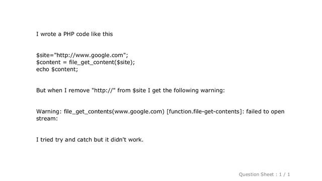 PHP : How can I handle the warning of file_get_contents() function in PHP? смотреть онлайн
