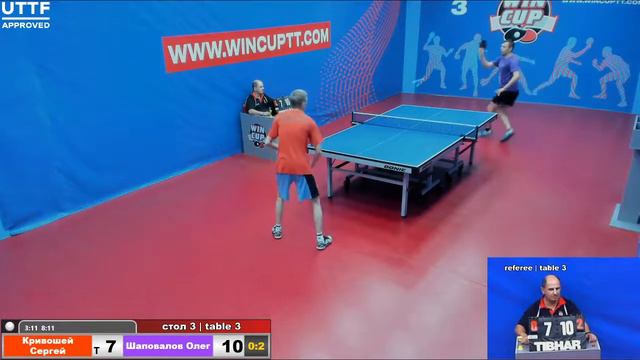 Кривошей Сергей 3-2 Шаповалов Олег Восток 3  WINCUP 02.08.21 Прямая трансляция Зал 3