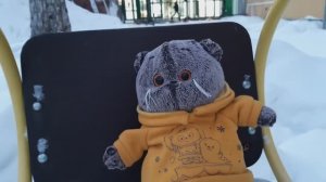 Басик на зимней прогулке!