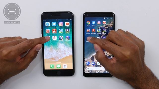 Google Pixel 2 XL vs iPhone 8 Plus SPEED Test смотреть онлайн