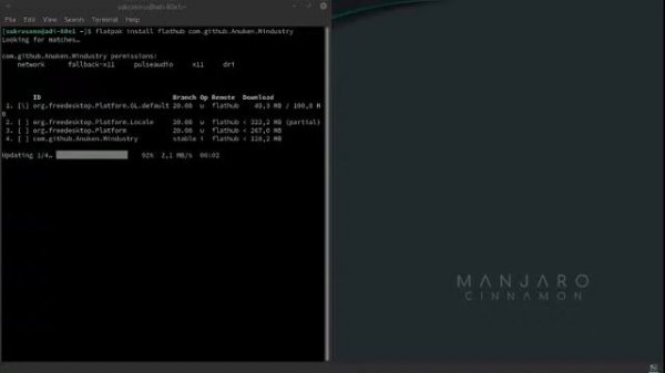 Installation Mindustry, using flatpak on arch linux